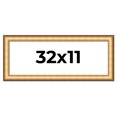thumbnail image 1 of 32x11 Frame Gold Plein Aire Solid Wood Picture Frame Width 2 Inches | Interior Frame Depth 0.5, 1 of 8