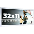 thumbnail image 1 of 32x11 Frame Silver Stainless Steel Solid Wood Picture Frame | 0.75 Inch Moulding Width | Includes, 1 of 8
