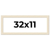 32x11 Frame White Real Wood Picture Frame Width 1.5 inches | Interior Frame Depth 0.5 inches | Barn