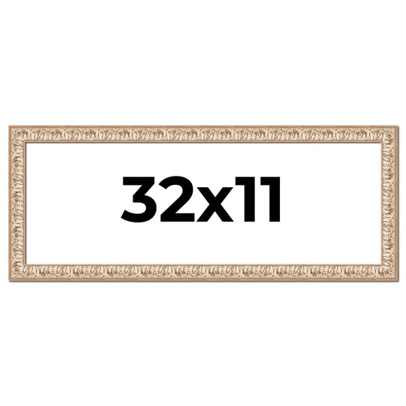 32x11 Frame White Real Wood Picture Frame Width 1.5 inches | Interior Frame Depth 0.5 inches |