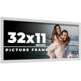 thumbnail image 1 of 32x11 Frame White Solid Wood Picture Frame Includes UV Acrylic Shatter Guard Front, Acid Free Foam, 1 of 7