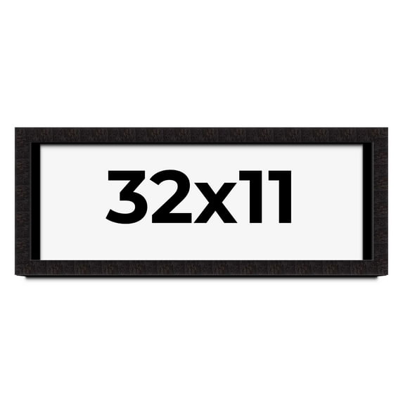 32x11 Shadow Box Black Solid Wood Display Picture Frame | 1 Inch Rabbet Depth | | 1.375 Inch