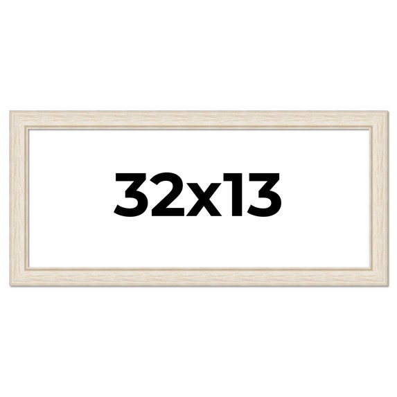 32x13 Frame White Real Wood Picture Frame Width 1.75 inches | Interior Frame Depth 0.5 inches |