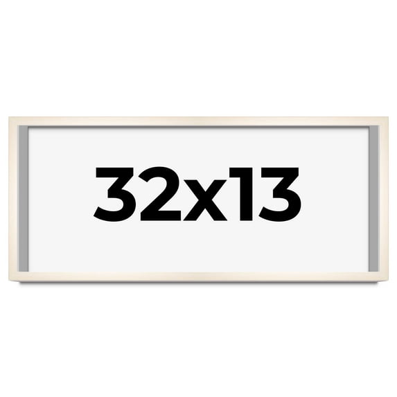 32x13 Frame White Wheat Solid Wood Picture Frame | Moulding Width 0.75 Inches | Interior Depth 0.5