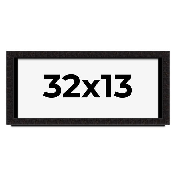 32x13 Shadow Box Black Solid Wood Display Picture Frame | 1 Inch Rabbet Depth | | 1.375 Inch