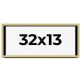 thumbnail image 1 of 32x13 Shadow Box Frame Gold | 1.375 Inches Deep Real Wood Contemporary Shadowbox Display Frame | UV, 1 of 7