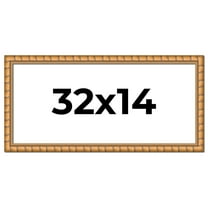 32x14 Frame Gold Real Wood Picture Frame Width 1.5 inches | Interior Frame Depth 0.5 inches |