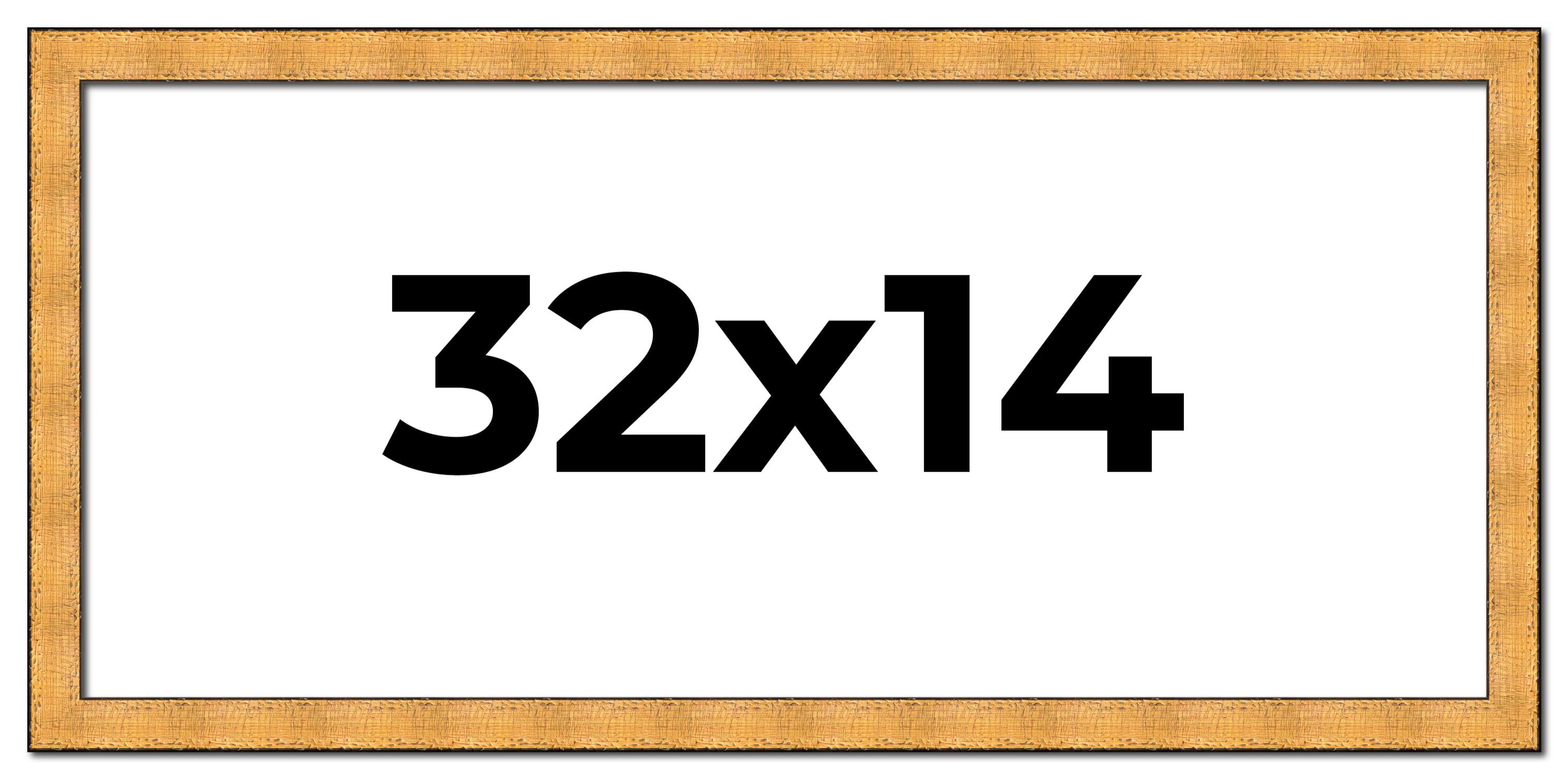 32x14 Frame Gold Rustic Solid Wood Picture Frame | 1.25 Inch Wide ...