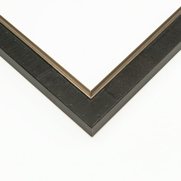 32x15 Frame Brown & Silver Solid Wood Picture Frame Width 1.25 Inches | Interior Frame Depth 0.4375
