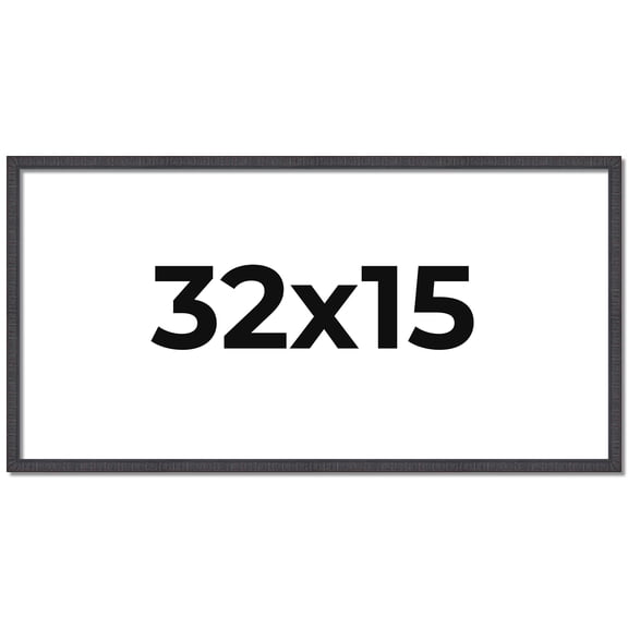 32x15 Frame Brown Solid Wood Picture Frame - Complete Modern Photo Frame Includes UV Acrylic