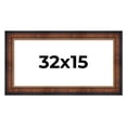 thumbnail image 1 of 32x15 Frame Brown Walnut Gold Ornate Trim Solid Wood Plein Air Picture Frame | 3 Inch Moulding, 1 of 8