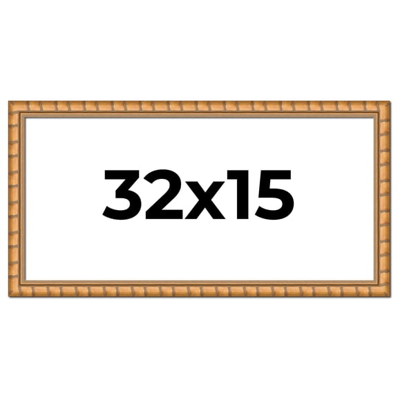 32x15 Frame Gold Real Wood Picture Frame Width 1.5 inches | Interior Frame Depth 0.5 inches |