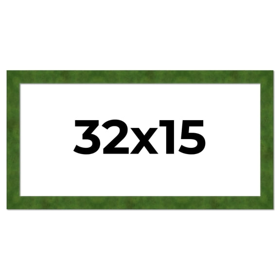 32x15 Frame Green Burl Solid Wood Picture Frame | 1.75 Inches Moulding Width | Interior Frame Depth