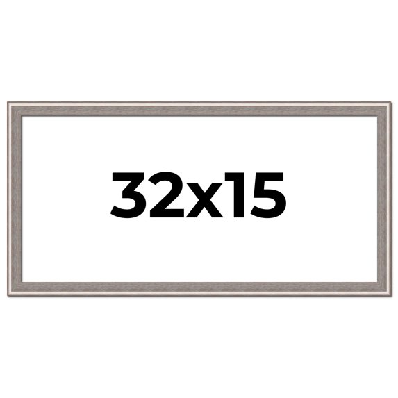 32x15 Frame Grey Real Wood Picture Frame Width 1.25 inches | Interior Frame Depth 0.5 inches | Hans