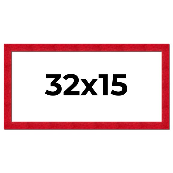 32x15 Frame Red Burl Solid Wood Picture Frame Width 1.75 Inches | Interior Frame Depth 0.5 Inches |