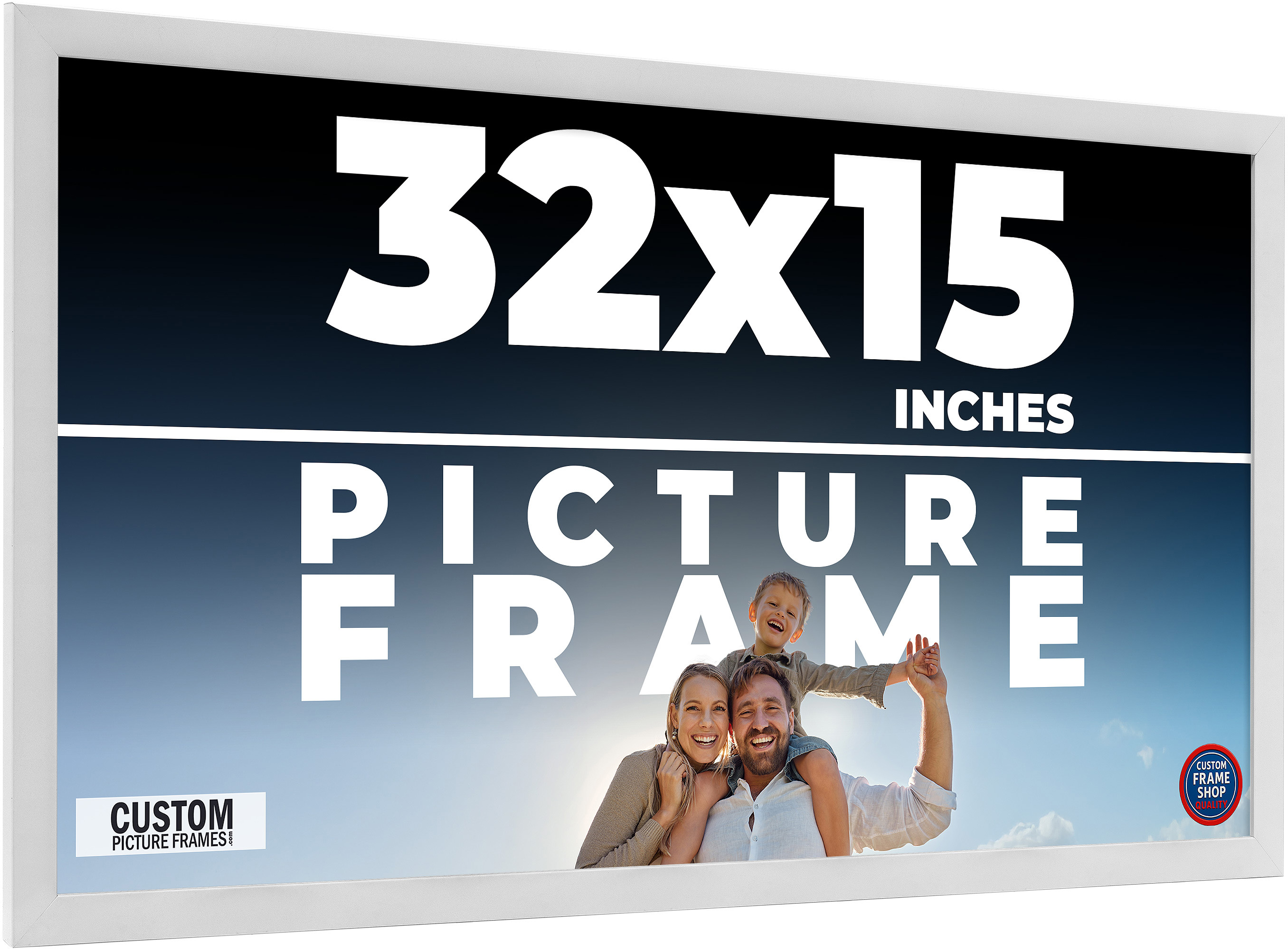 32x15 Frame White Real Wood Picture Frame Width 0.75 inches | Interior ...
