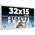 thumbnail image 1 of 32x15 Frame White Solid Wood Picture Frame Includes UV Acrylic Shatter Guard Front, Acid Free Foam, 1 of 8