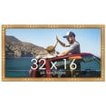 thumbnail image 1 of 32x16 Gold Thin Bamboo Picture Frame - UV Acrylic, Foam Board Backing, Hanging Hardware, 1 of 9