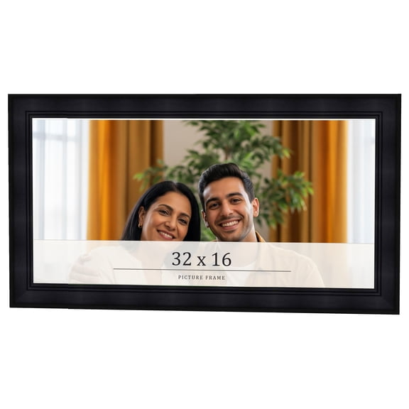 32x16 Frame Black Passaggi Solid Wood Picture Frame Width 1.5 Inches | Interior Depth 0.5 Inches |