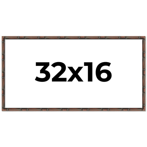 32x16 Frame Brown Bamboo with Dark Coffee/Walnut Finish | Solid Wood Picture Frame Width 0.75