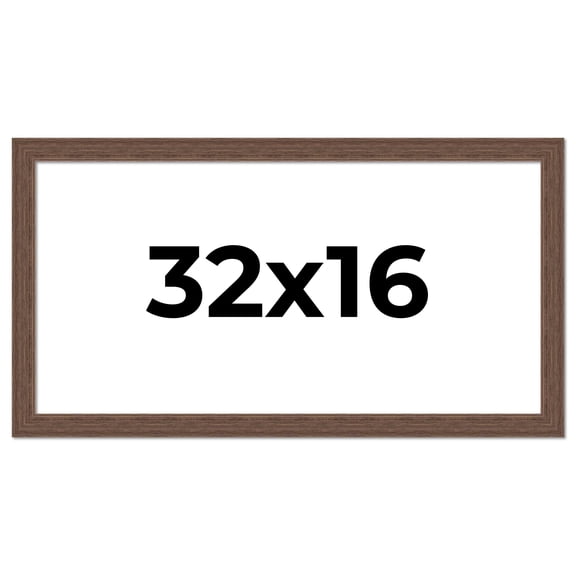32x16 Frame Brown Distressed Barnwood Picture Frame | Rustic Farmhouse Photo Frame Includes UV