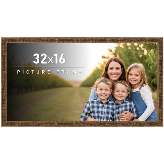 32x16 Frame Gold Picture Frame - Complete Modern Photo Frame Includes UV Acrylic Shatter Guard