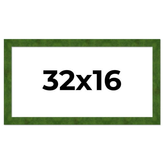 32x16 Frame Green Burl Solid Wood Picture Frame | 1.75 Inches Moulding Width | Interior Frame Depth