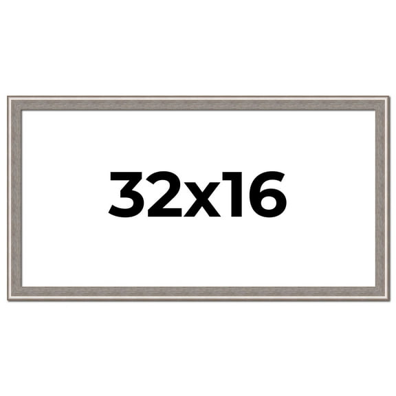 32x16 Frame Grey Real Wood Picture Frame Width 1.25 inches | Interior Frame Depth 0.5 inches | Hans