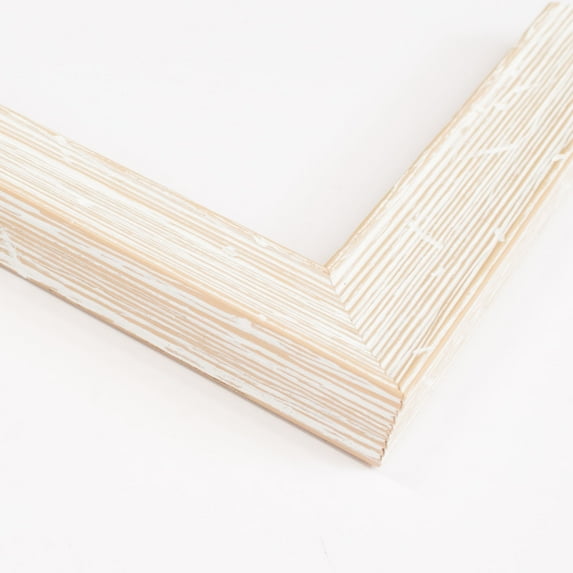 32x16 Frame Rustic White Solid Wood Picture Frame | 1.375 Inch Moulding Width | Interior Frame