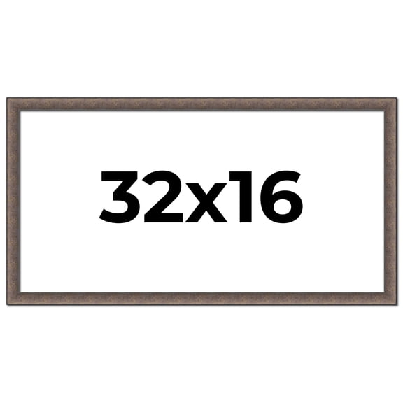 32x16 Frame Silver Real Wood Picture Frame Width 1.25 Inches | Interior Frame Depth 0.5 Inches |