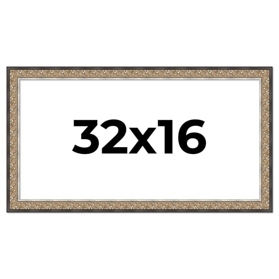 32x16 Frame Silver Real Wood Picture Frame Width 1.75 Inches | Interior Frame Depth 0.5 Inches |