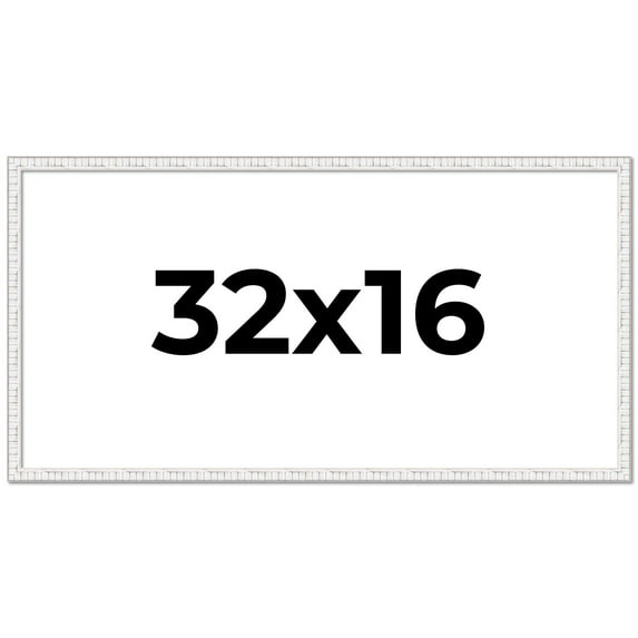32x16 Frame White Real Wood Picture Frame Width 0.75 inches | Interior Frame Depth 0.5 inches |