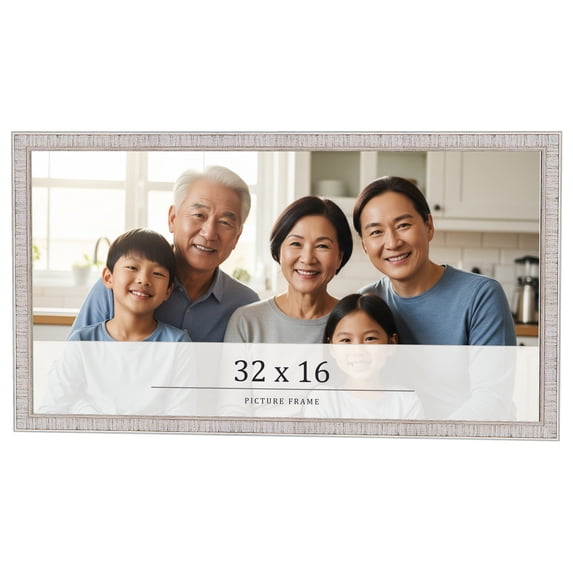 32x16 Frame White Real Wood Picture Frame Width 0.75 inches | Interior Frame Depth 0.5 inches |