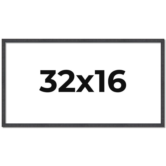 32x16 Rustic Brown Real Wood Picture Frame Width 0.75 inches | Interior Frame Depth 0.5 inches |