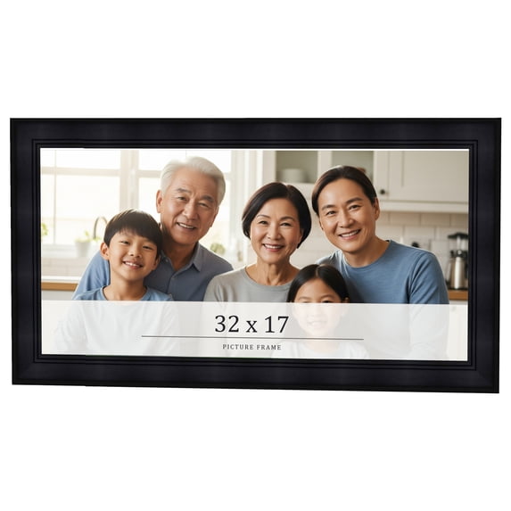 32x17 Frame Black Passaggi Solid Wood Picture Frame Width 1.5 Inches | Interior Depth 0.5 Inches |
