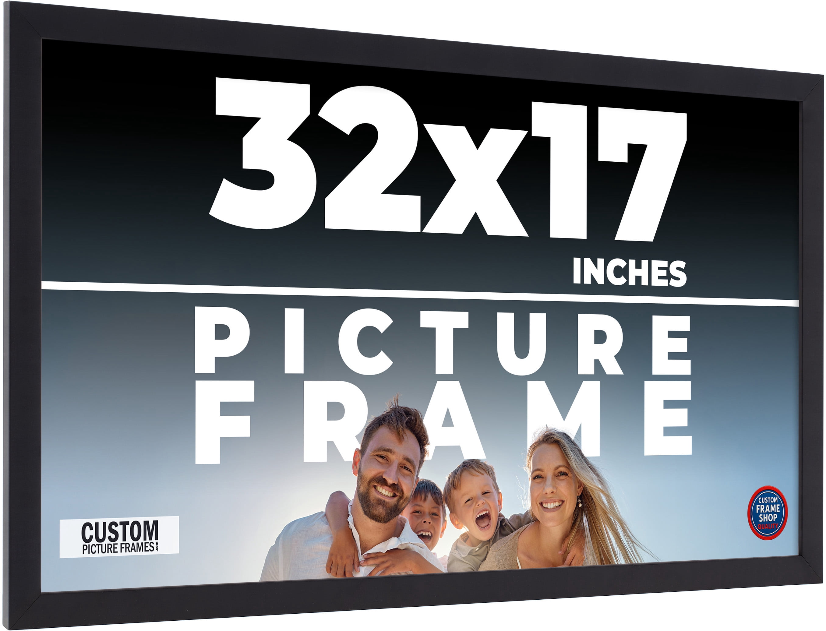 32x17 Frame Black Real Wood Picture Frame Width 0.75 inches | Interior ...