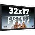 thumbnail image 1 of 32x17 Frame Black Real Wood Picture Frame Width 0.75 inches | Interior Frame Depth 0.5 inches |, 1 of 8