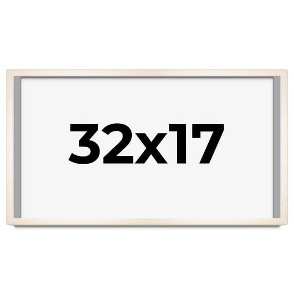 32x17 Frame White Wheat Solid Wood Picture Frame | Moulding Width 0.75 Inches | Interior Depth 0.5