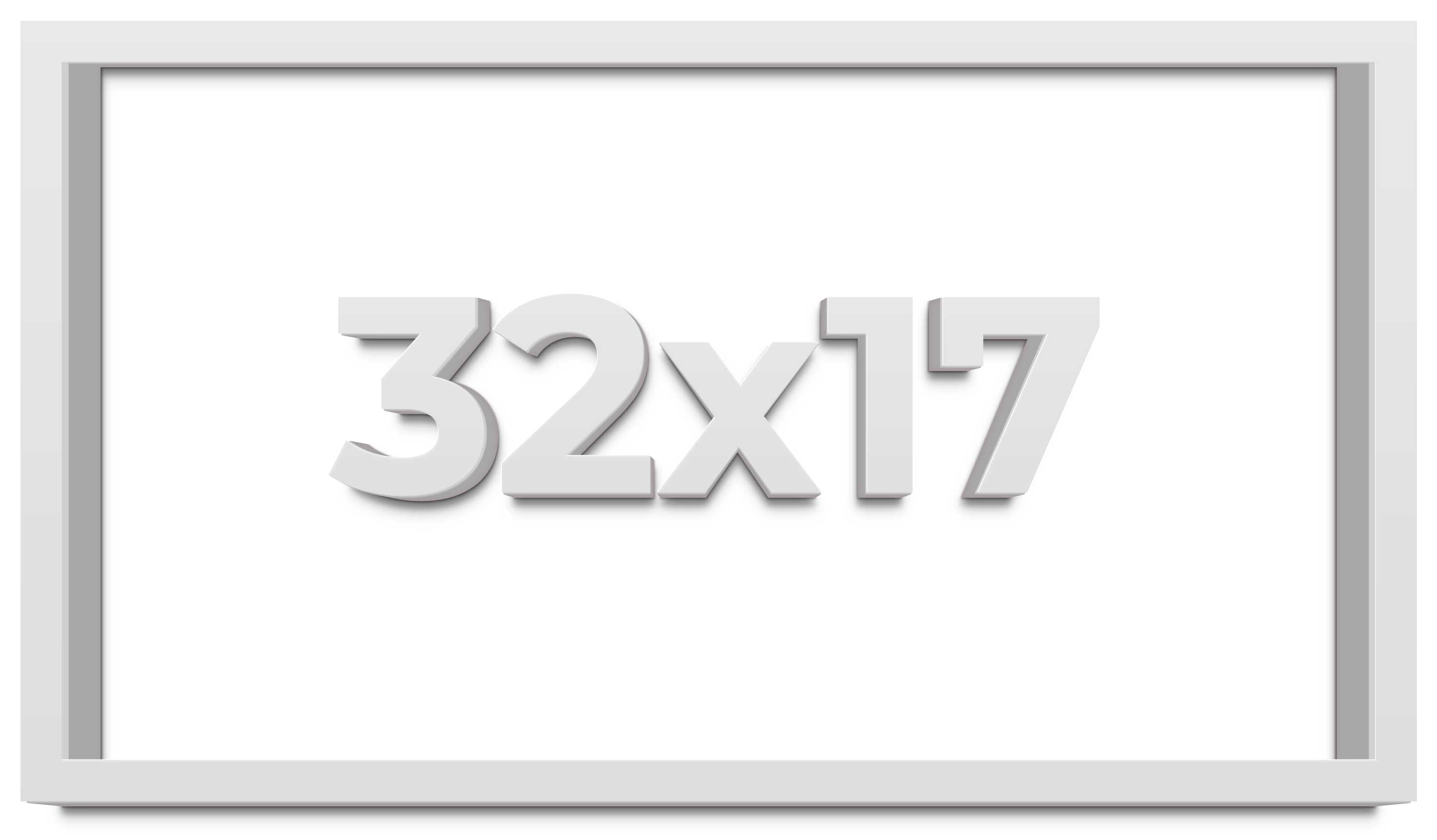 32x17 Shadow Box High Gloss White Display Frame | 1.625 Inches Deep | 1 ...