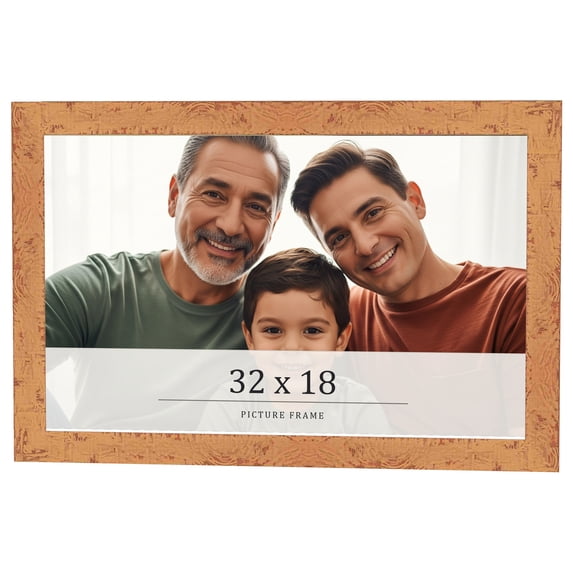 32x18 Frame Beige Real Wood Picture Frame Width 1.25 inches | Interior Frame Depth 0.5 inches |
