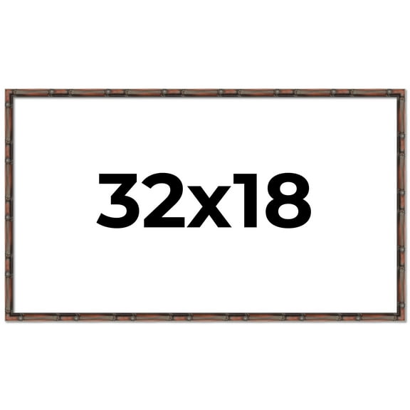 32x18 Frame Brown Bamboo with Dark Coffee/Walnut Finish | Solid Wood Picture Frame Width 0.75