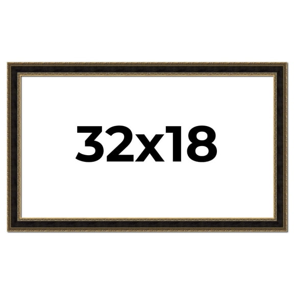 32x18 Frame Gold Antique Vintage Sold Wood Picture Frame | 1.75 Inch Moulding Width | Interior