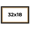 thumbnail image 1 of 32x18 Frame Gold Real Wood Picture Frame Width 2.25 Inches | Interior Frame Depth 0.5 Inches |, 1 of 8