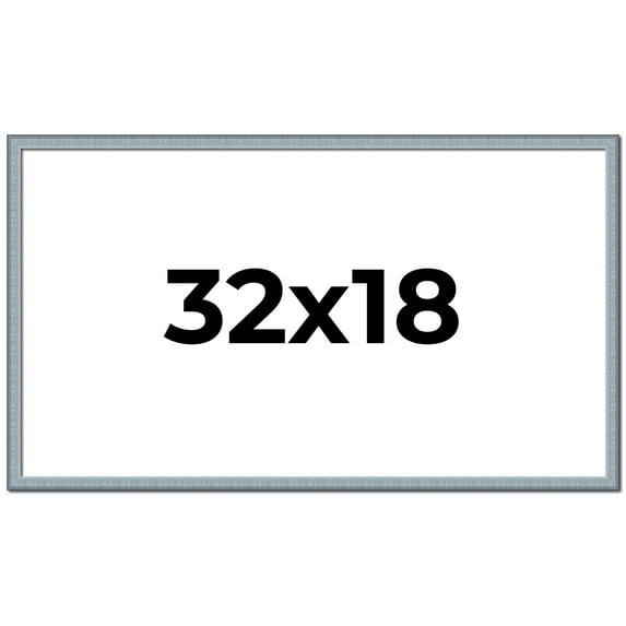 32x18 Frame Rustic Sky Blue Solid Wood Picture Frame | 0.75 Inch Moulding Width |Includes UV