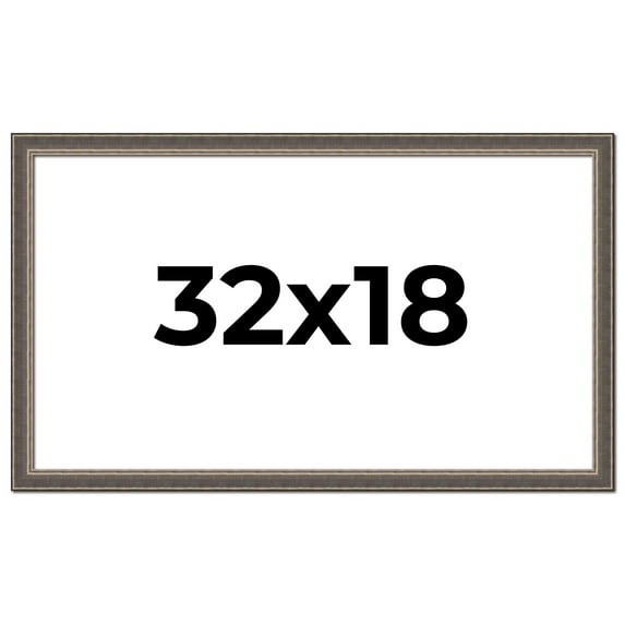 32x18 Frame Silver Real Wood Picture Frame Width 1.25 Inches | Interior Frame Depth 0.5 Inches |