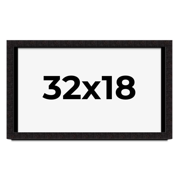 32x18 Shadow Box Black Solid Wood Display Picture Frame | 1 Inch Rabbet Depth | | 1.375 Inch