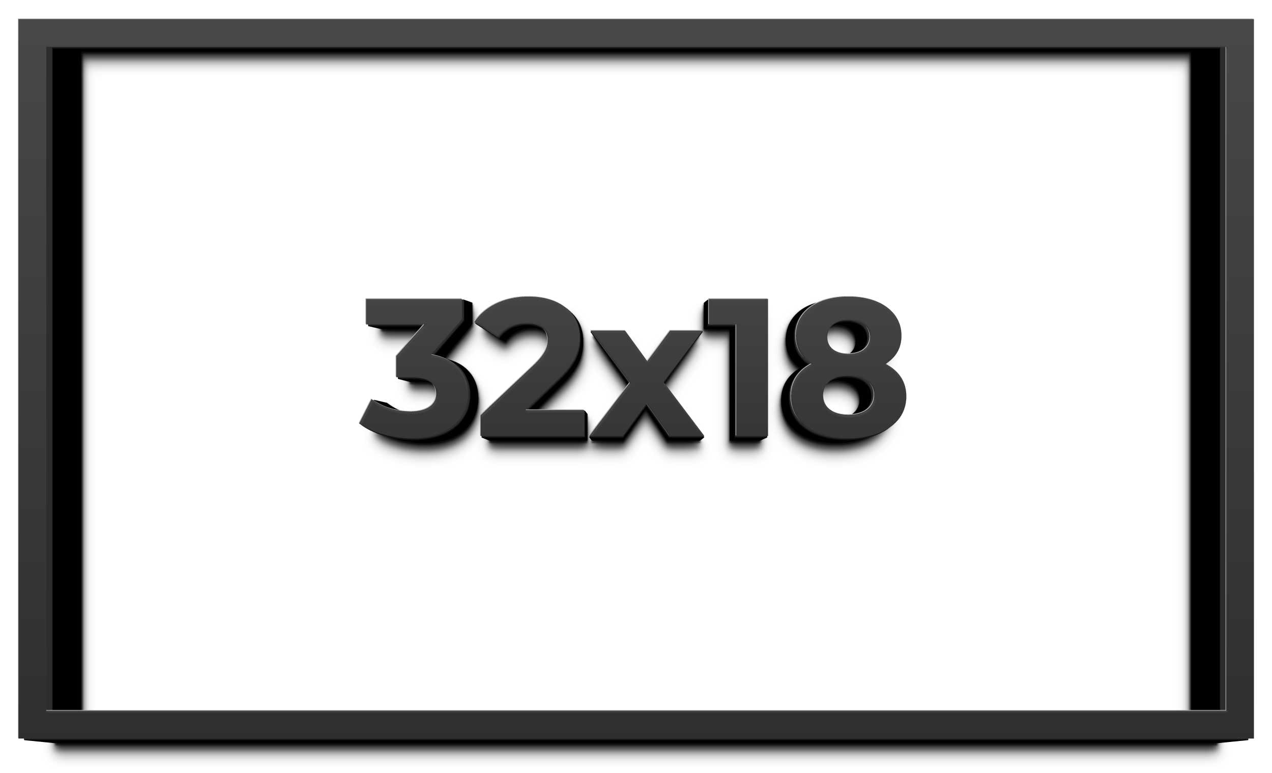 32x18 Shadow Box Frame Black | 1 inches Deep Real Wood Contemporary ...