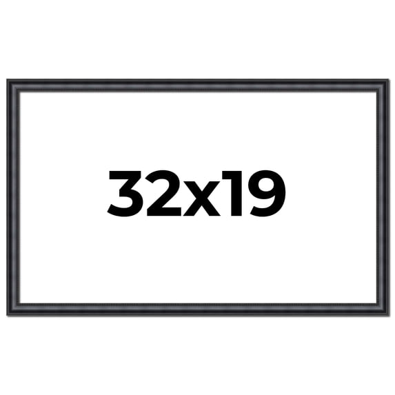 32x19 Frame Black Real Wood Picture Frame Width 1.25 inches | Interior Frame Depth 0.5 inches |