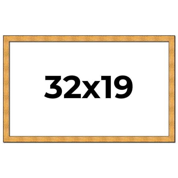 32x19 Frame Gold Rustic Solid Wood Picture Frame | 1.25 Inch Wide Moulding | Rustique Gold