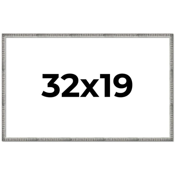 32x19 Frame Silver Picture Frame - Complete Modern Photo Frame Includes UV Acrylic Shatter Guard